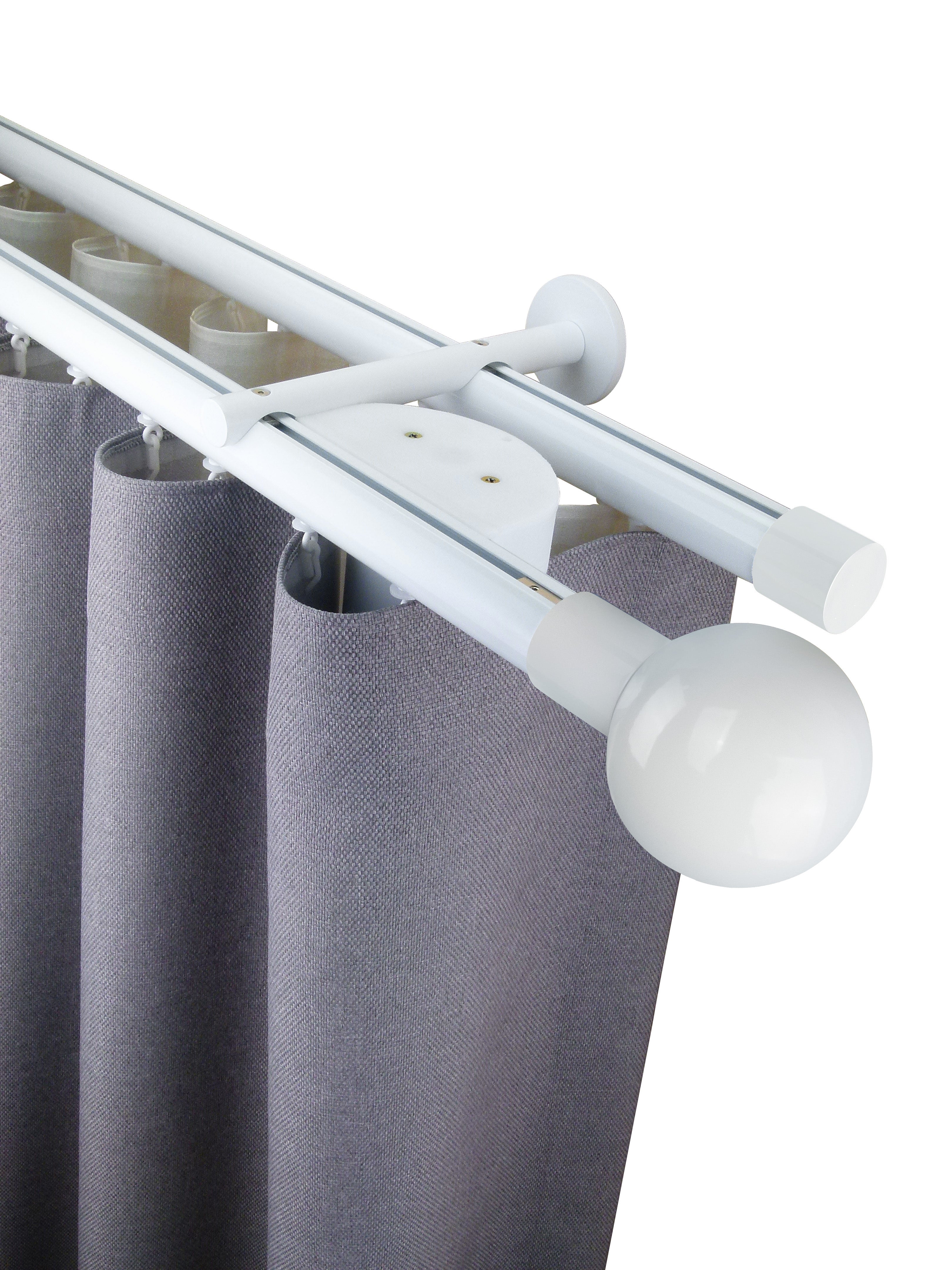 奧胡斯 Aarhus HD35 北歐鄉村系列手動窗簾軌道 雙層 白色