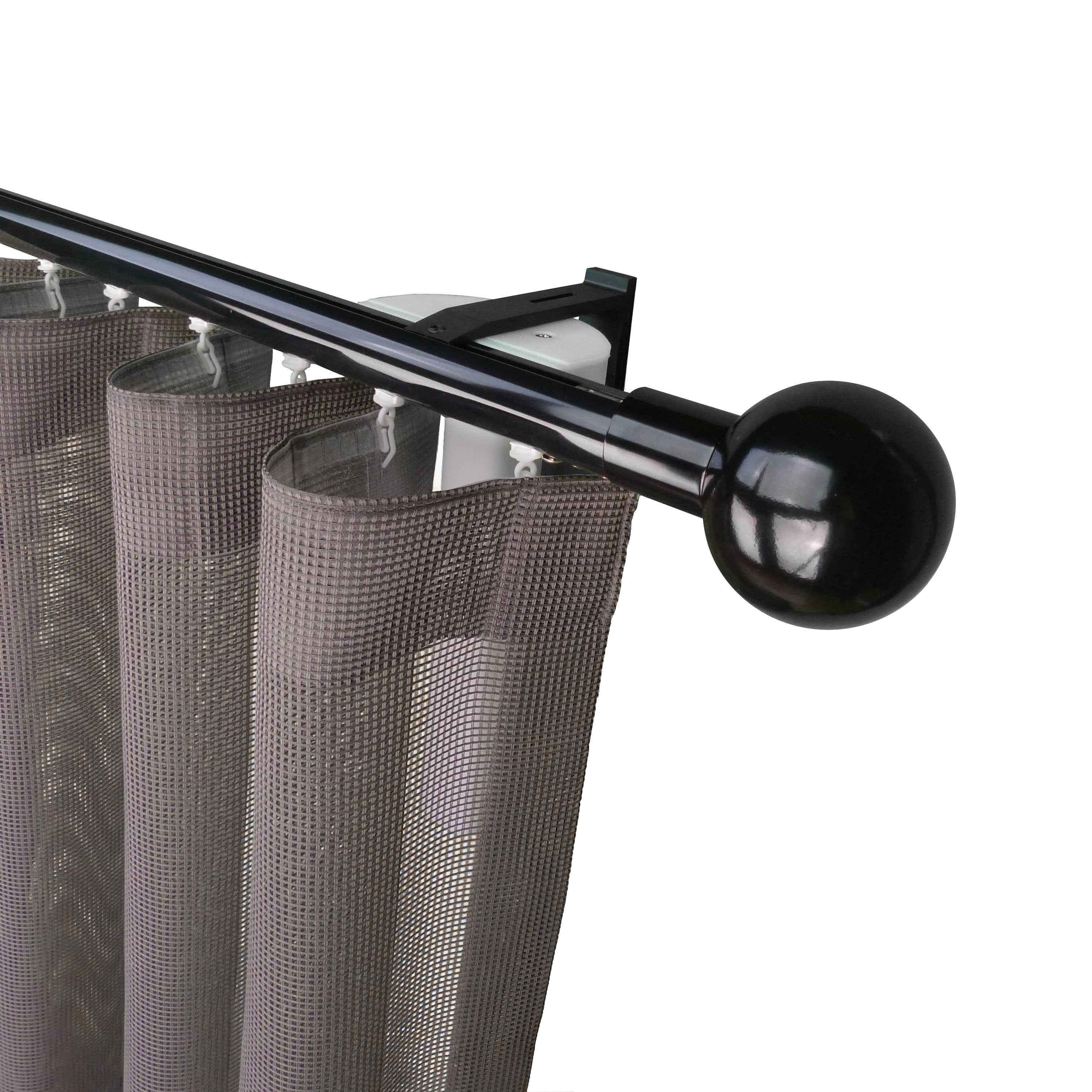 奧胡斯 Aarhus MT35 北歐鄉村系列 電動窗簾軌道加窗紗組 單層 黑色