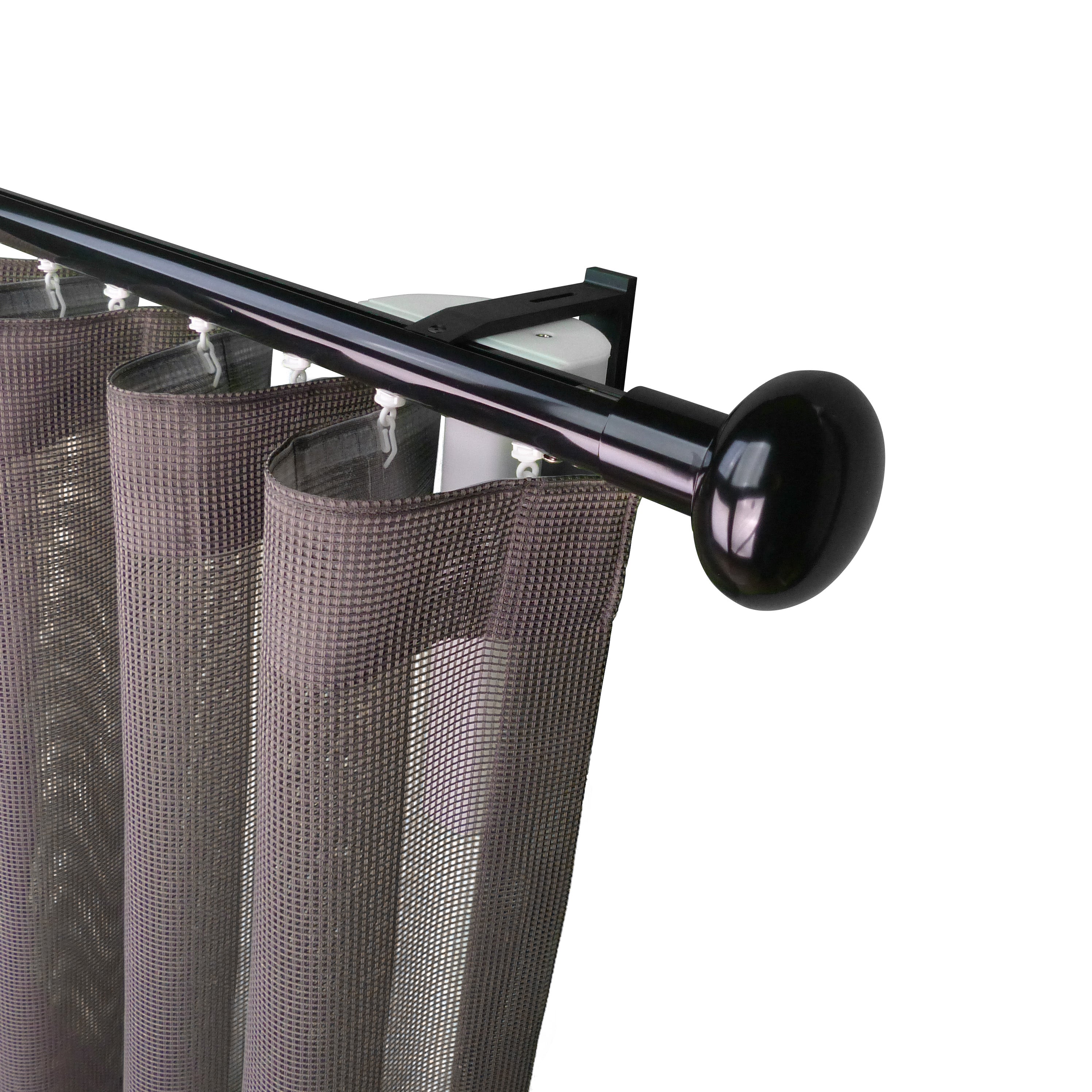 奧胡斯 Aarhus MT35 北歐鄉村系列 電動窗簾軌道加窗紗組 單層 黑色