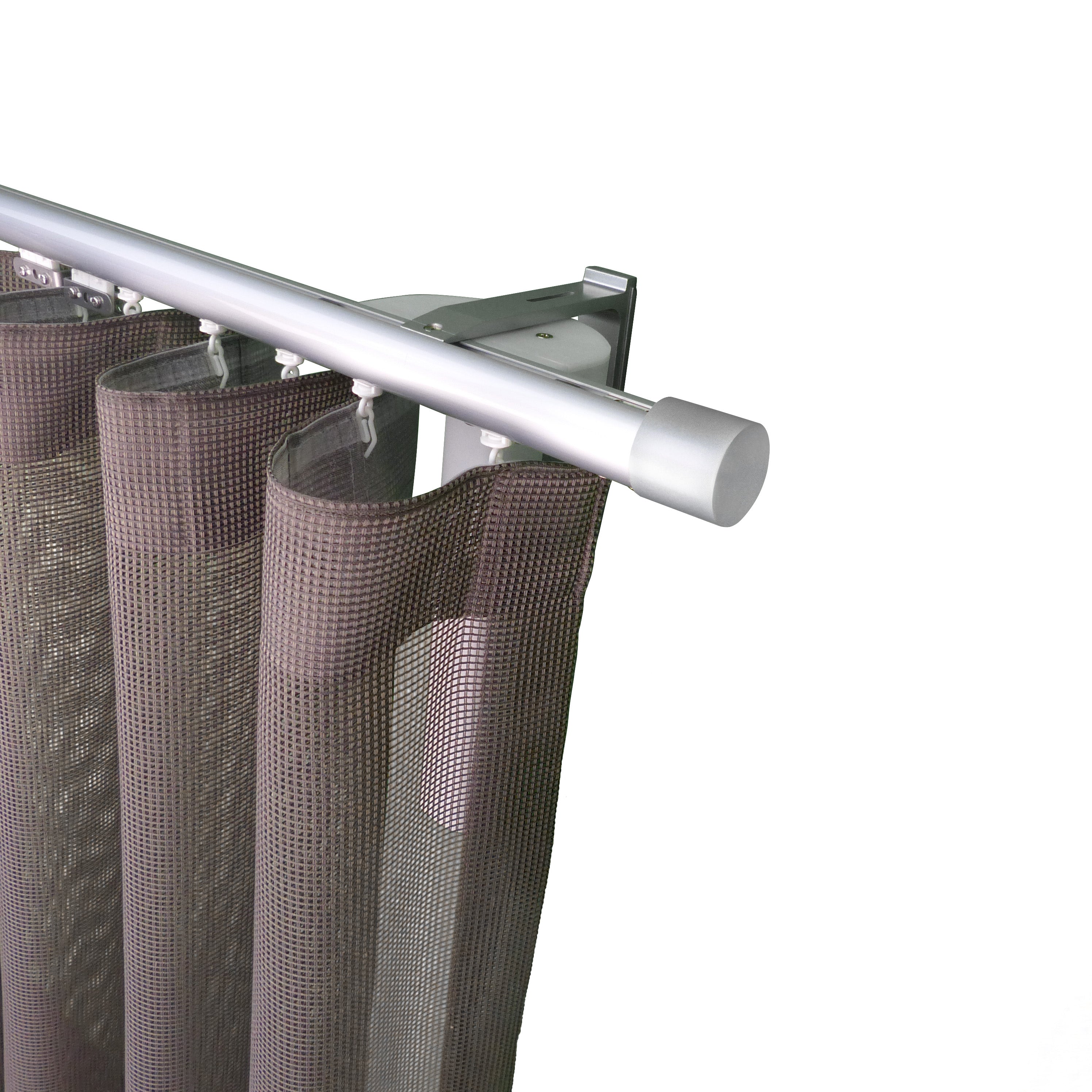 奧胡斯 Aarhus MT35 北歐鄉村系列 電動窗簾軌道加窗紗組 單層 鋁本色