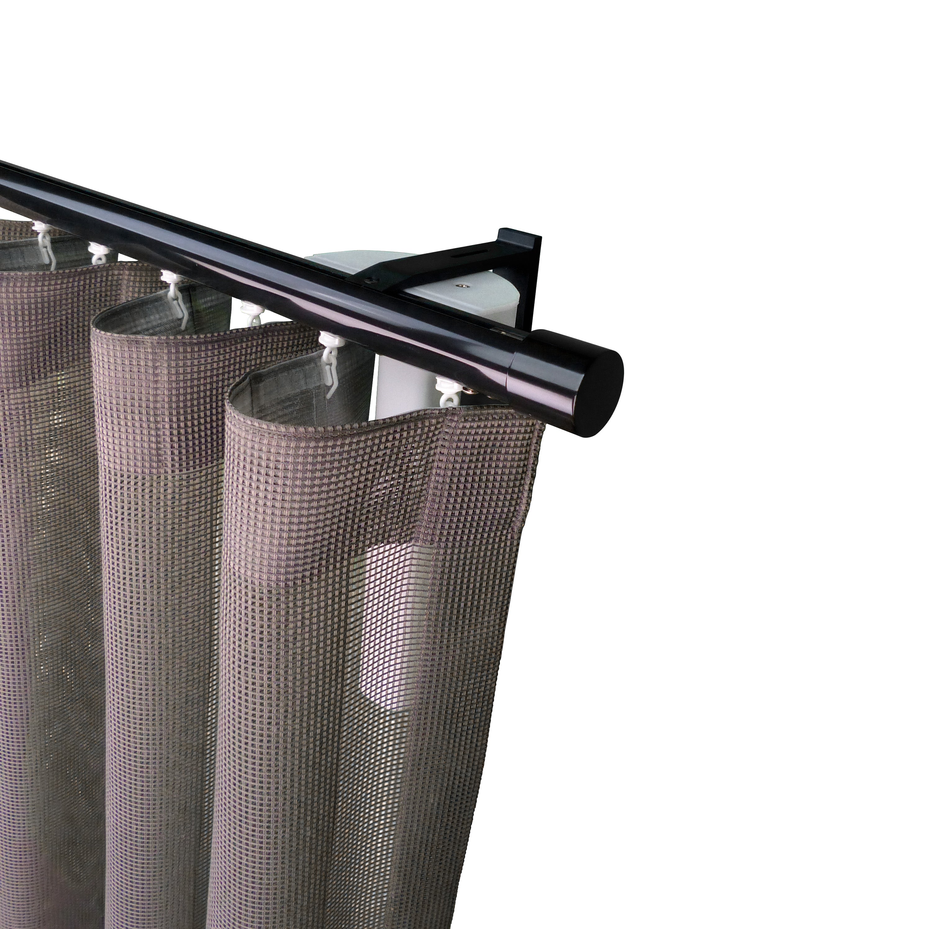 奧胡斯 Aarhus MT35 北歐鄉村系列 電動窗簾軌道加窗紗組 單層 黑色