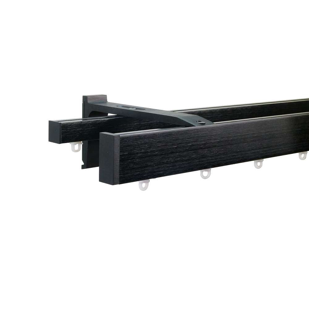 諾奧 Now HD 4018 現代簡約系列手動窗簾軌道 雙層 黑色