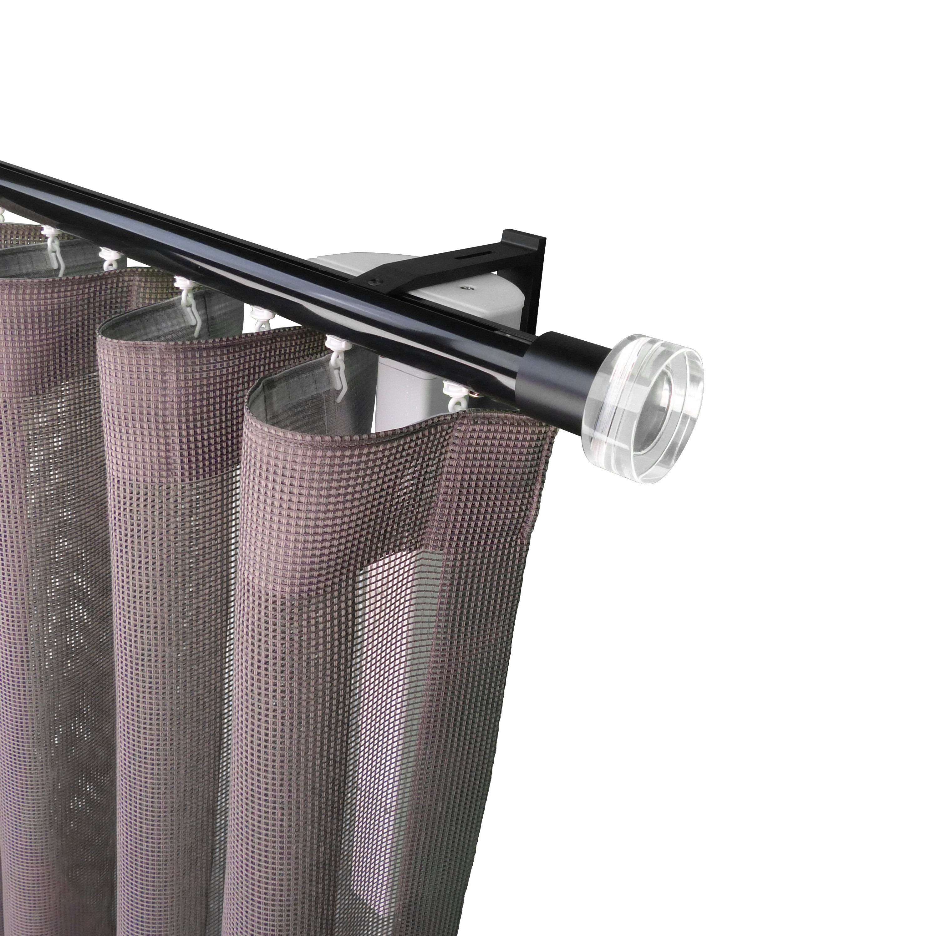 寇沃拉 Kouvola MT35 中期世紀現代系列電動窗簾軌道窗紗組 單層 黑色