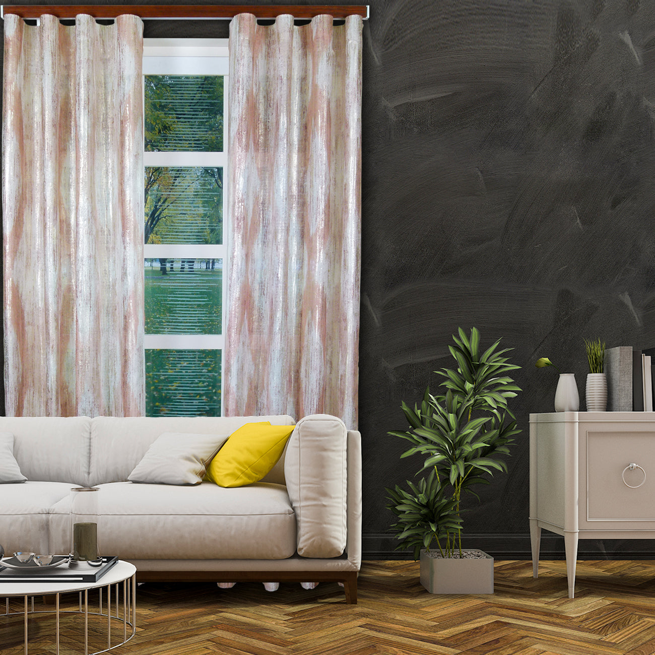 諾奧 Now HD 4025 現代簡約系列手動窗簾軌道 雙層 鋼刷深橡木色