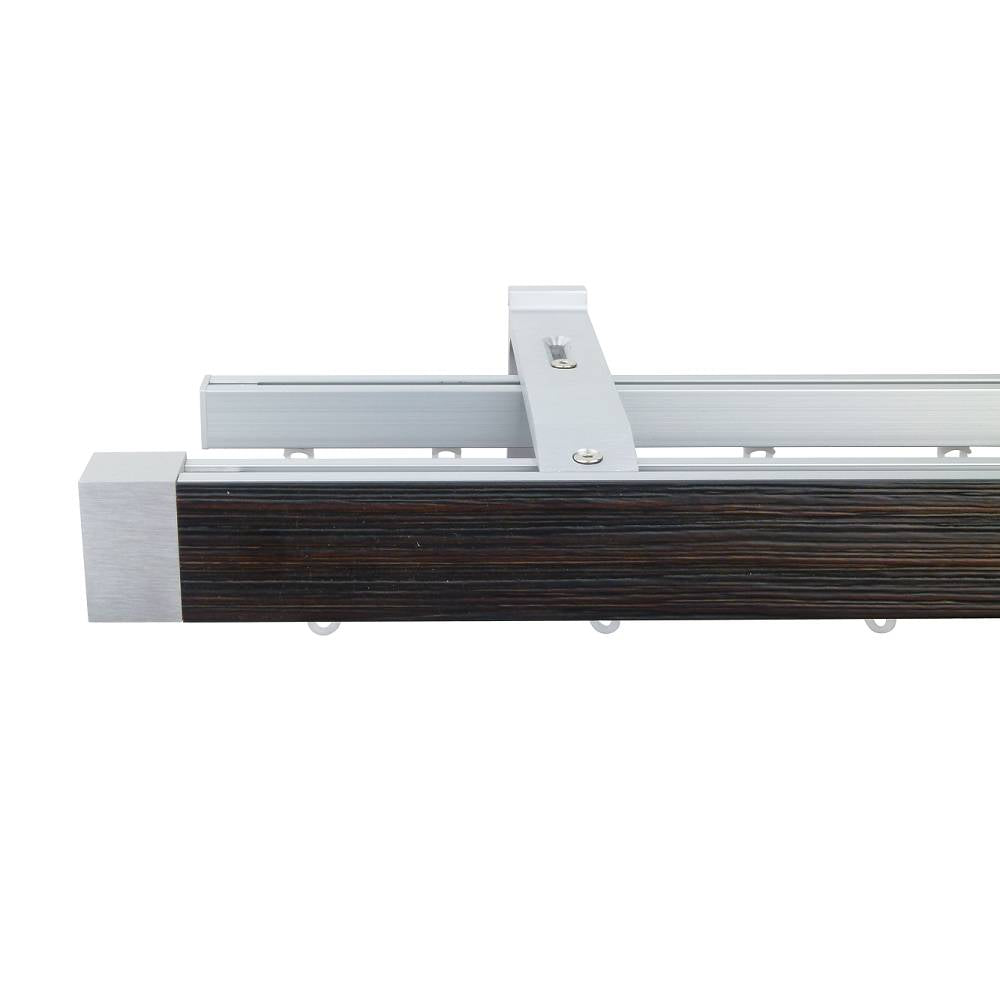 諾奧 Now HD 4025 現代簡約系列手動窗簾軌道 雙層 鋼刷黑色