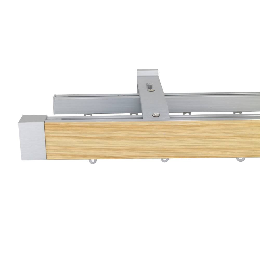 諾奧 Now HD 4025 現代簡約系列手動窗簾軌道 雙層 鋼刷本色