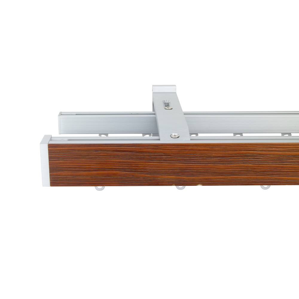 諾奧 Now HD 4025 現代簡約系列手動窗簾軌道 雙層 鋼刷深橡木色