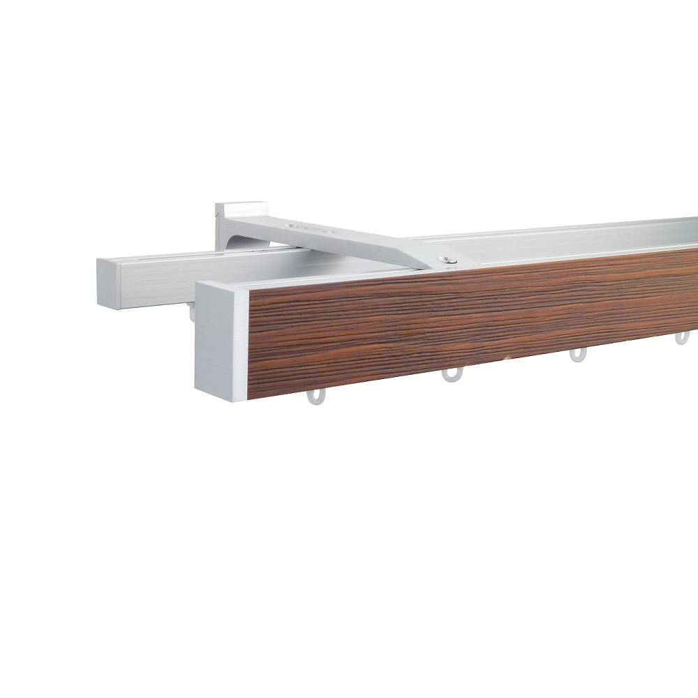 諾奧 Now HD 4025 現代簡約系列手動窗簾軌道 雙層 鋼刷深橡木色