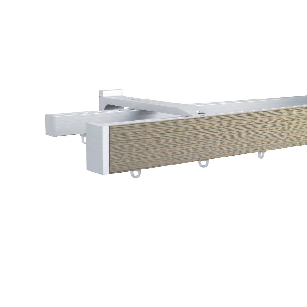 諾奧 Now HD 4025 現代簡約系列手動窗簾軌道 雙層 鋼刷漂流木色