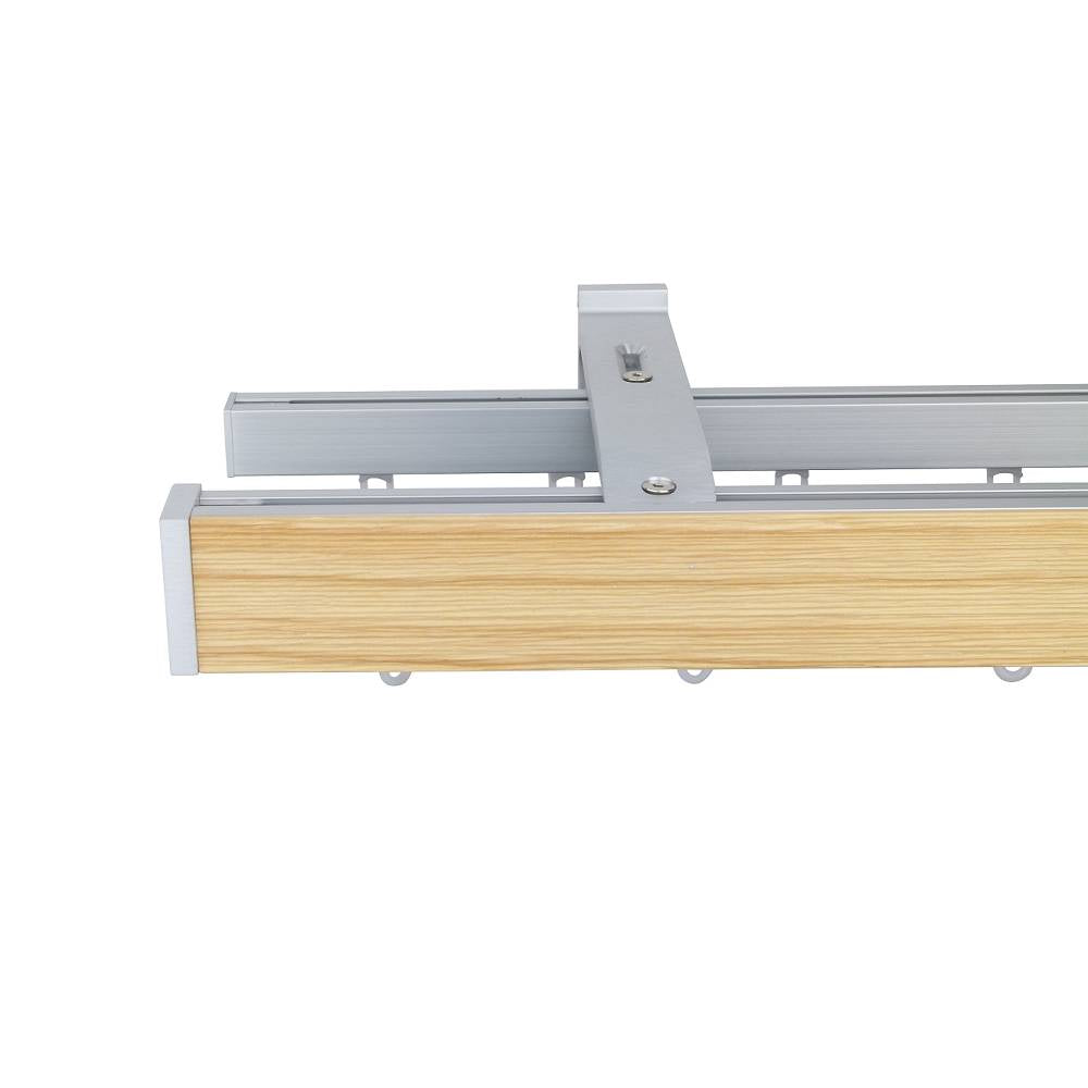 諾奧 Now HD 4025 現代簡約系列手動窗簾軌道 雙層 鋼刷本色