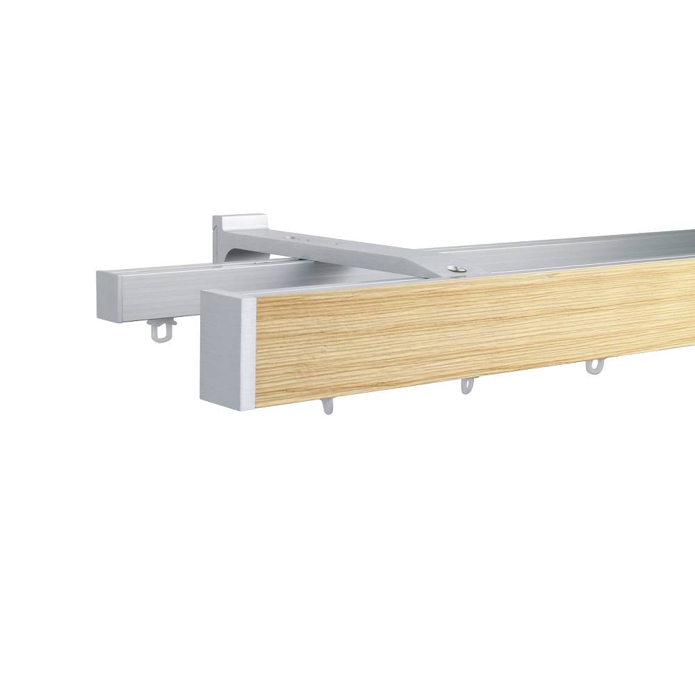 諾奧 Now HD 4025 現代簡約系列手動窗簾軌道 雙層 鋼刷本色