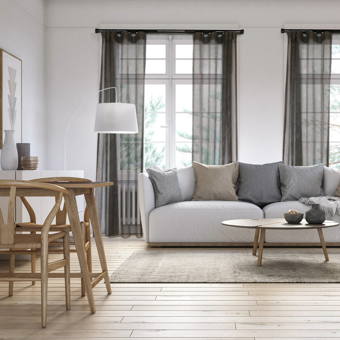 諾奧 Now MT35 現代簡約系列電動窗簾軌道窗紗組 單層 黑色