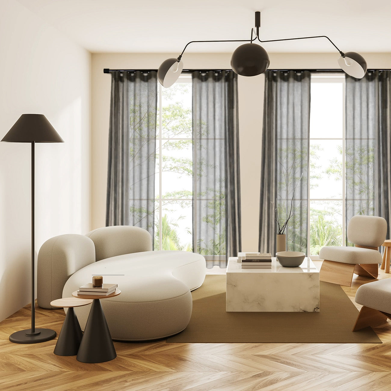 諾奧 Now MT35 現代簡約系列電動窗簾軌道窗紗組 單層 白色