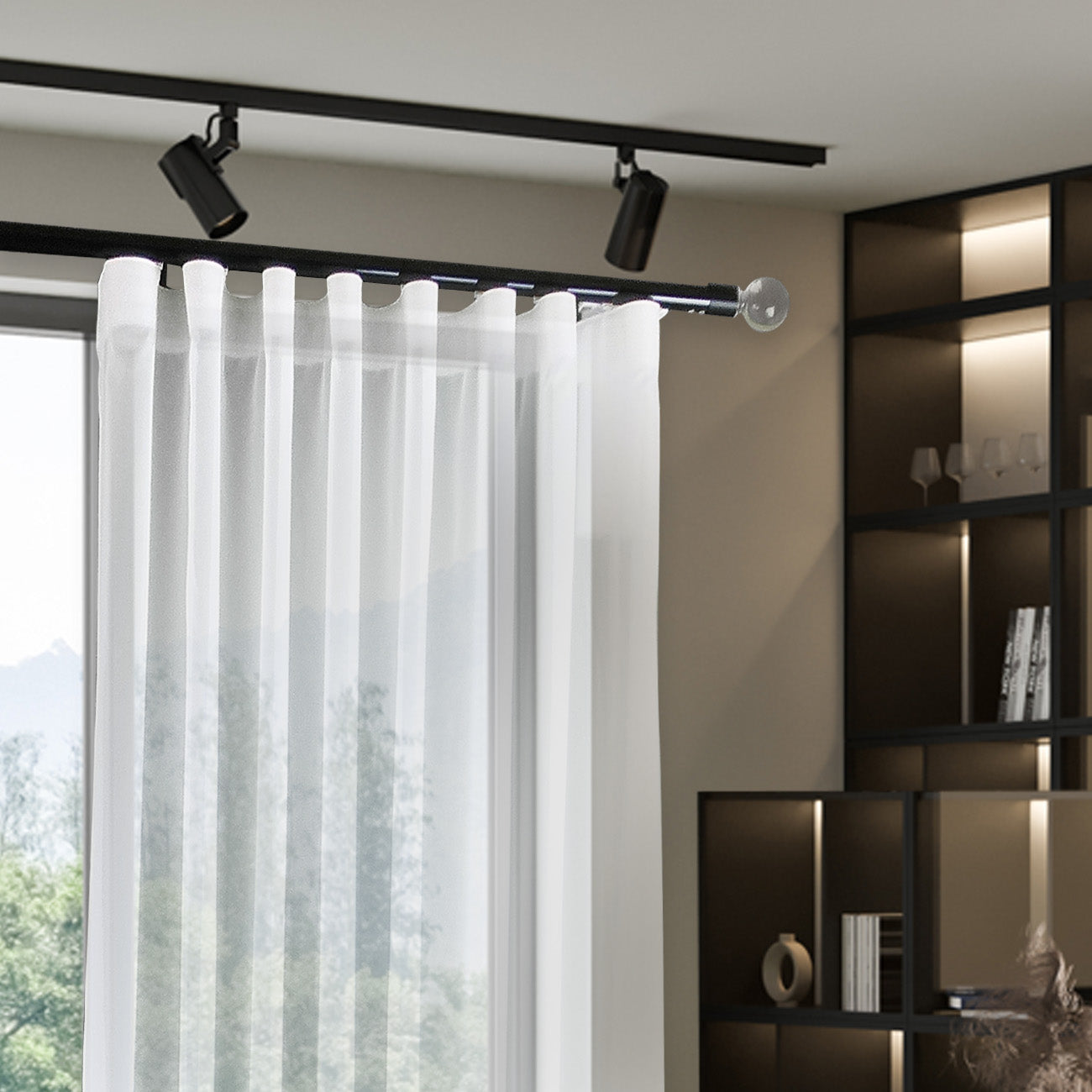 奧斯陸 Oslo MT35 都會奢華系列電動窗簾軌道 單層 黑色