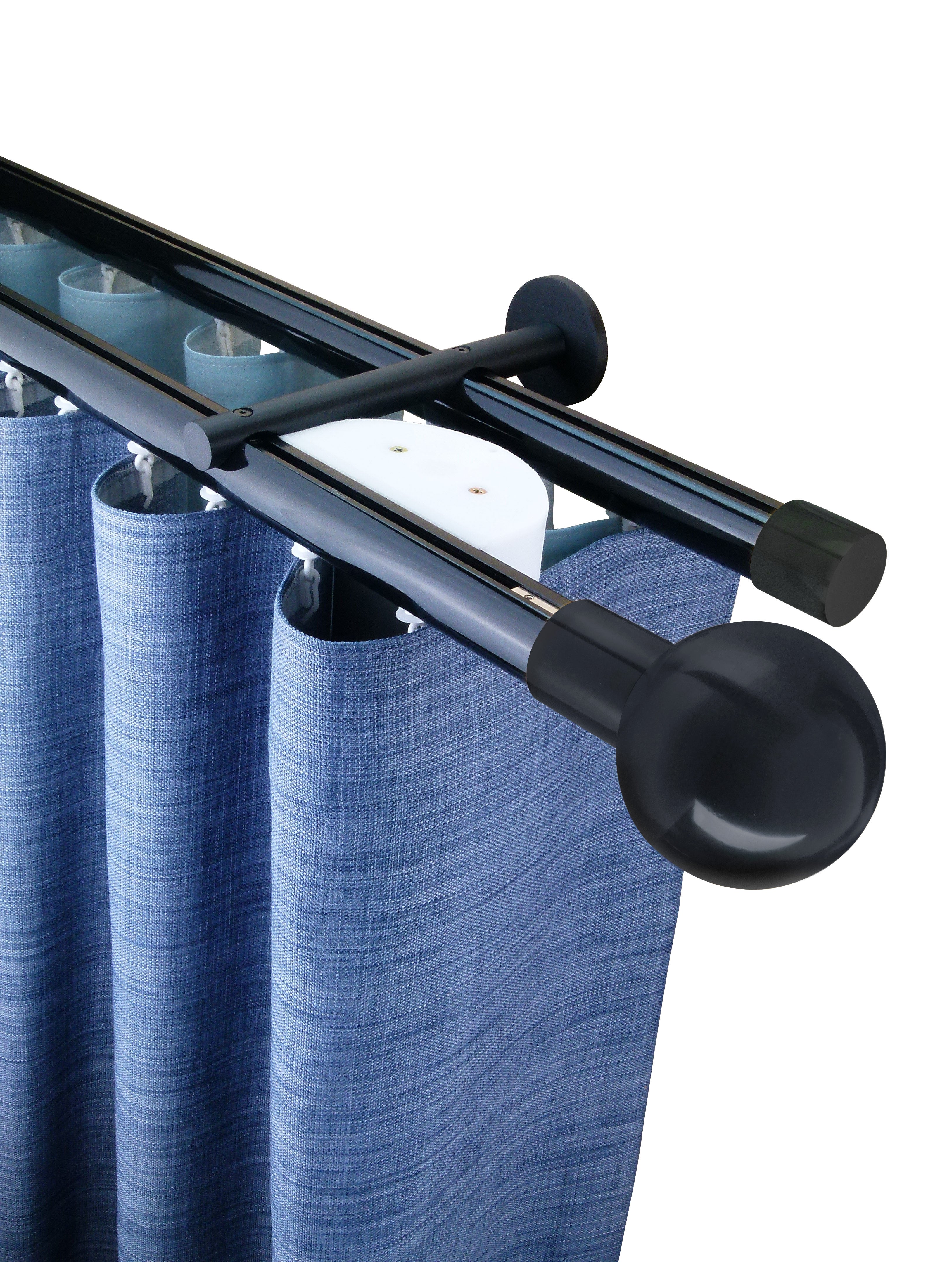 奧胡斯 Aarhus MT35 北歐鄉村系列電動窗簾軌道 雙層 黑色