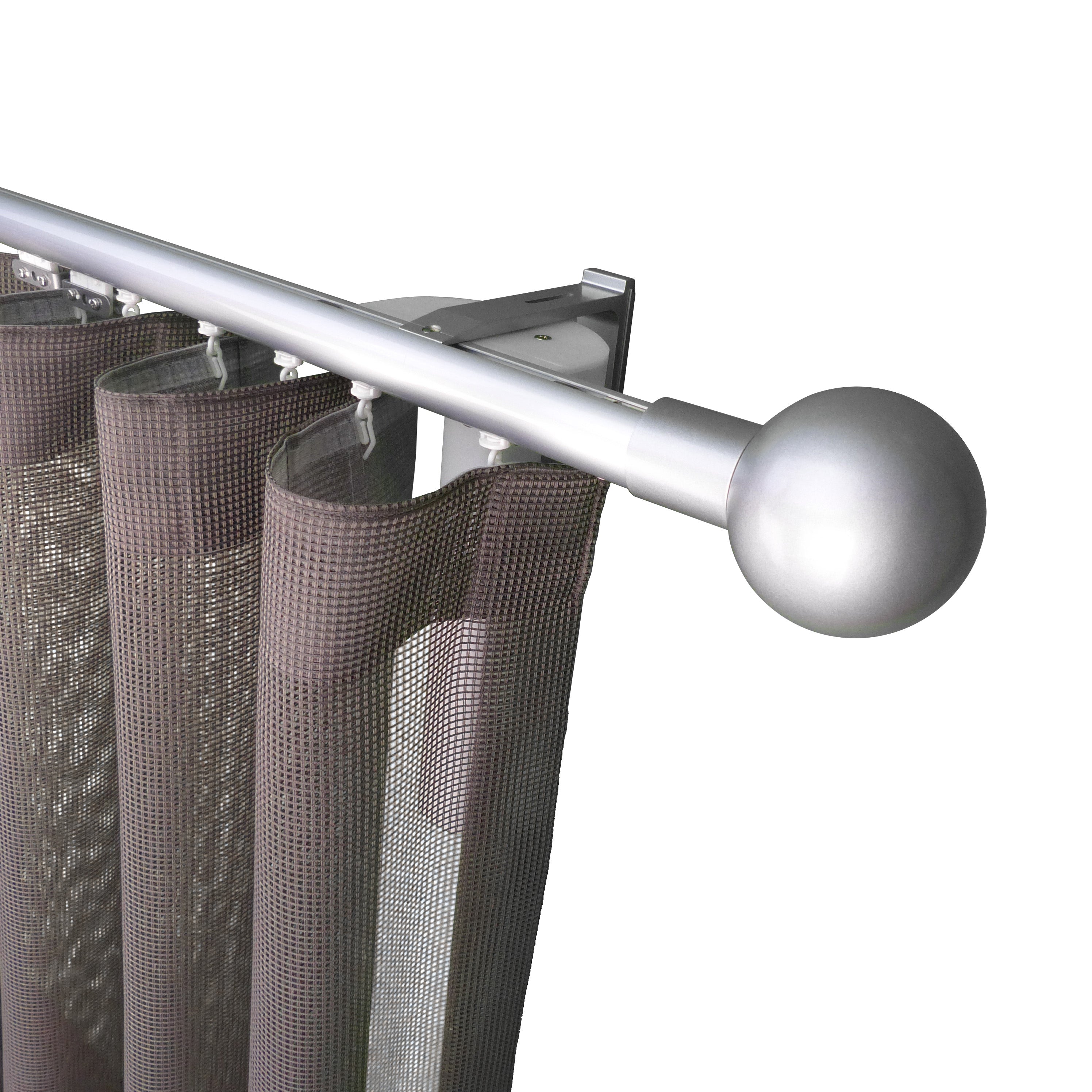 奧胡斯 Aarhus MT35 北歐鄉村系列 電動窗簾軌道加窗紗組 單層 鋁本色