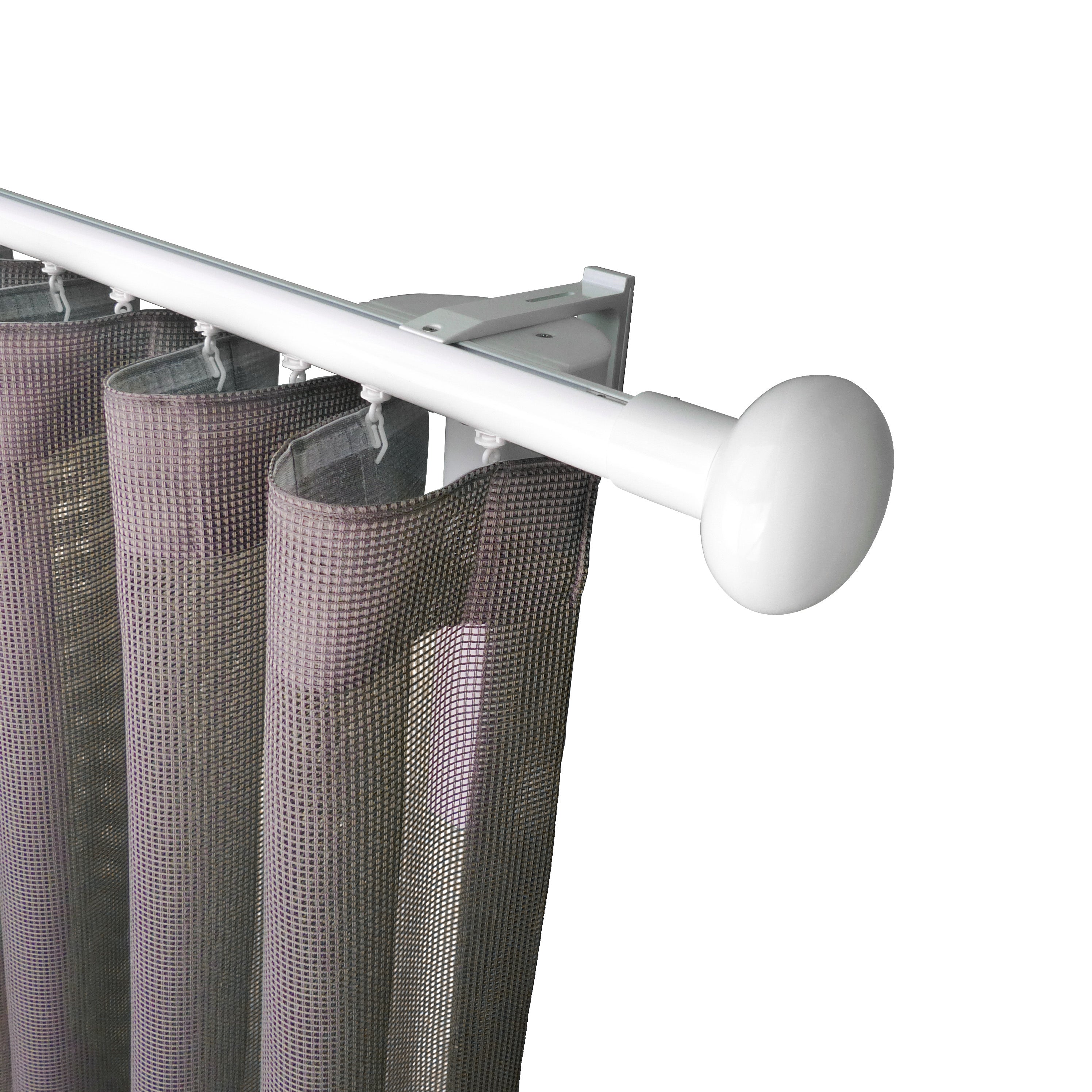 奧胡斯 Aarhus MT35 北歐鄉村系列 電動窗簾軌道加窗紗組 單層 白色