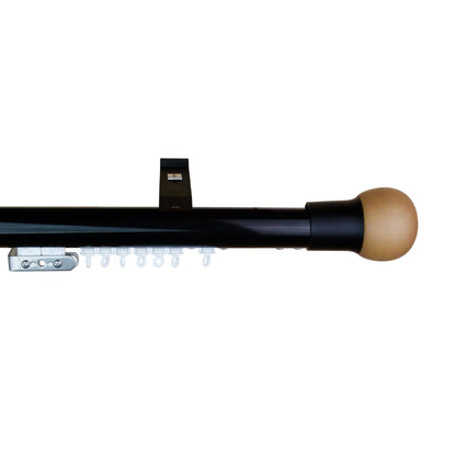 寇沃拉 Kouvola HD35 中期世紀現代系列手動窗簾軌道 單層 黑色