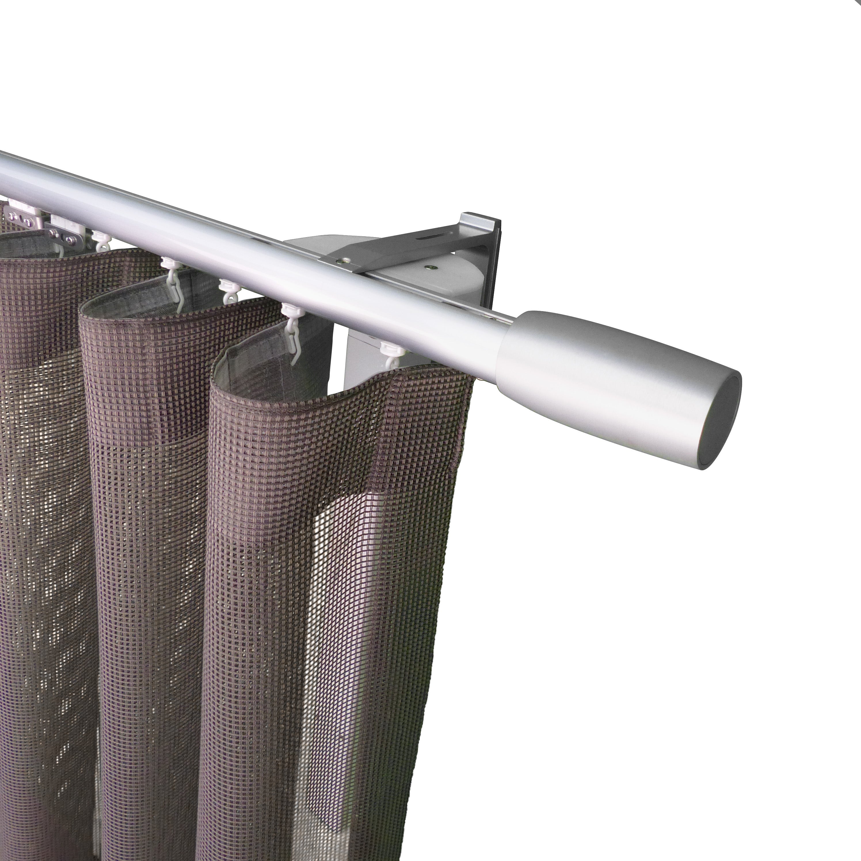 寇沃拉 Kouvola MT35 中期世紀現代系列電動窗簾軌道窗紗組 單層 鋁本色