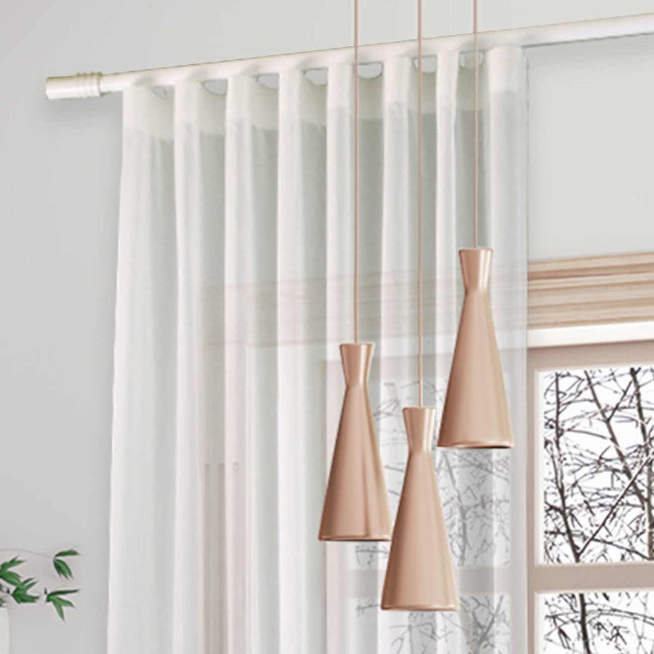 諾奧 Now HD35 現代簡約系列手動窗簾軌道 雙層 白色