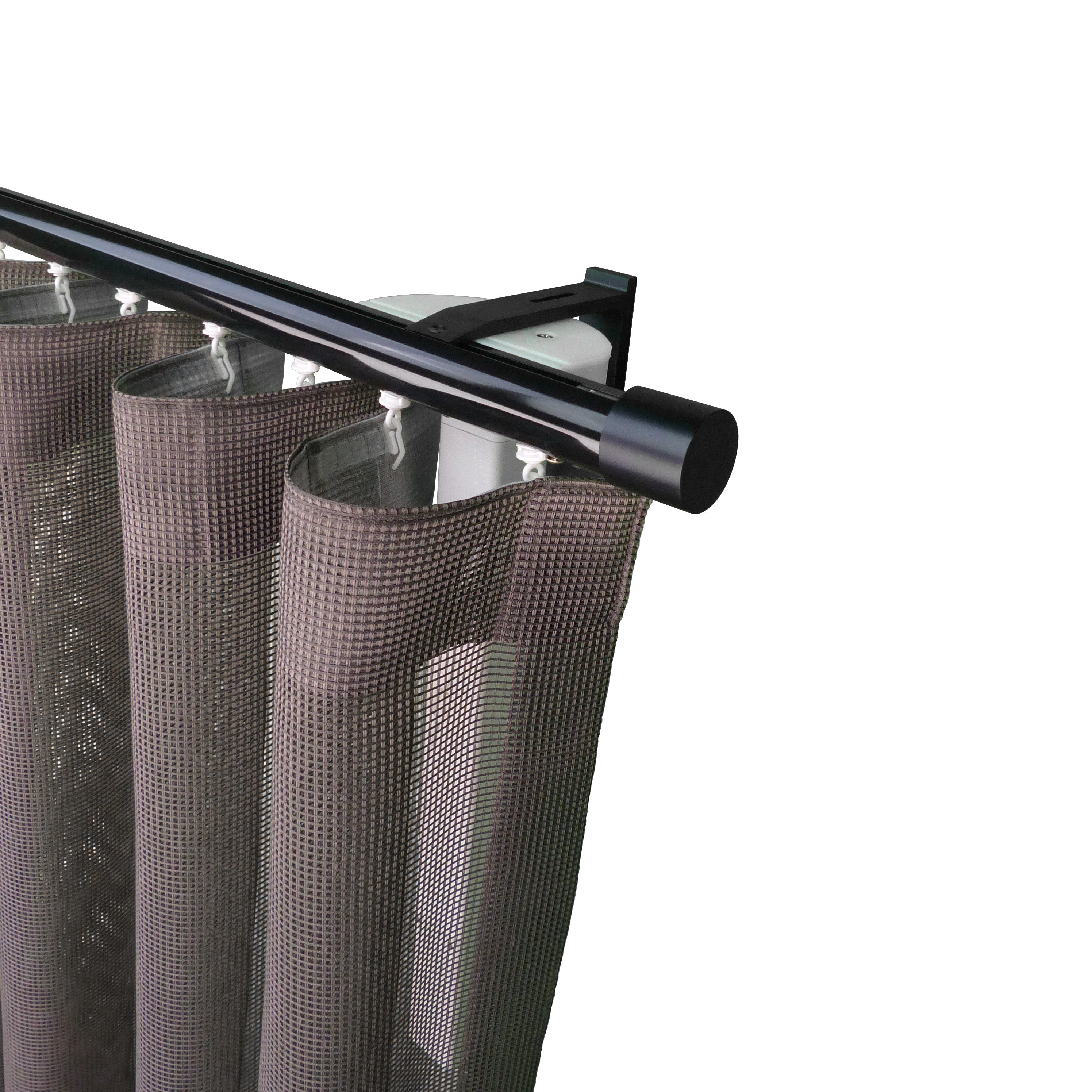 寇沃拉 Kouvola MT35 中期世紀現代系列電動窗簾軌道窗紗組 單層 黑色