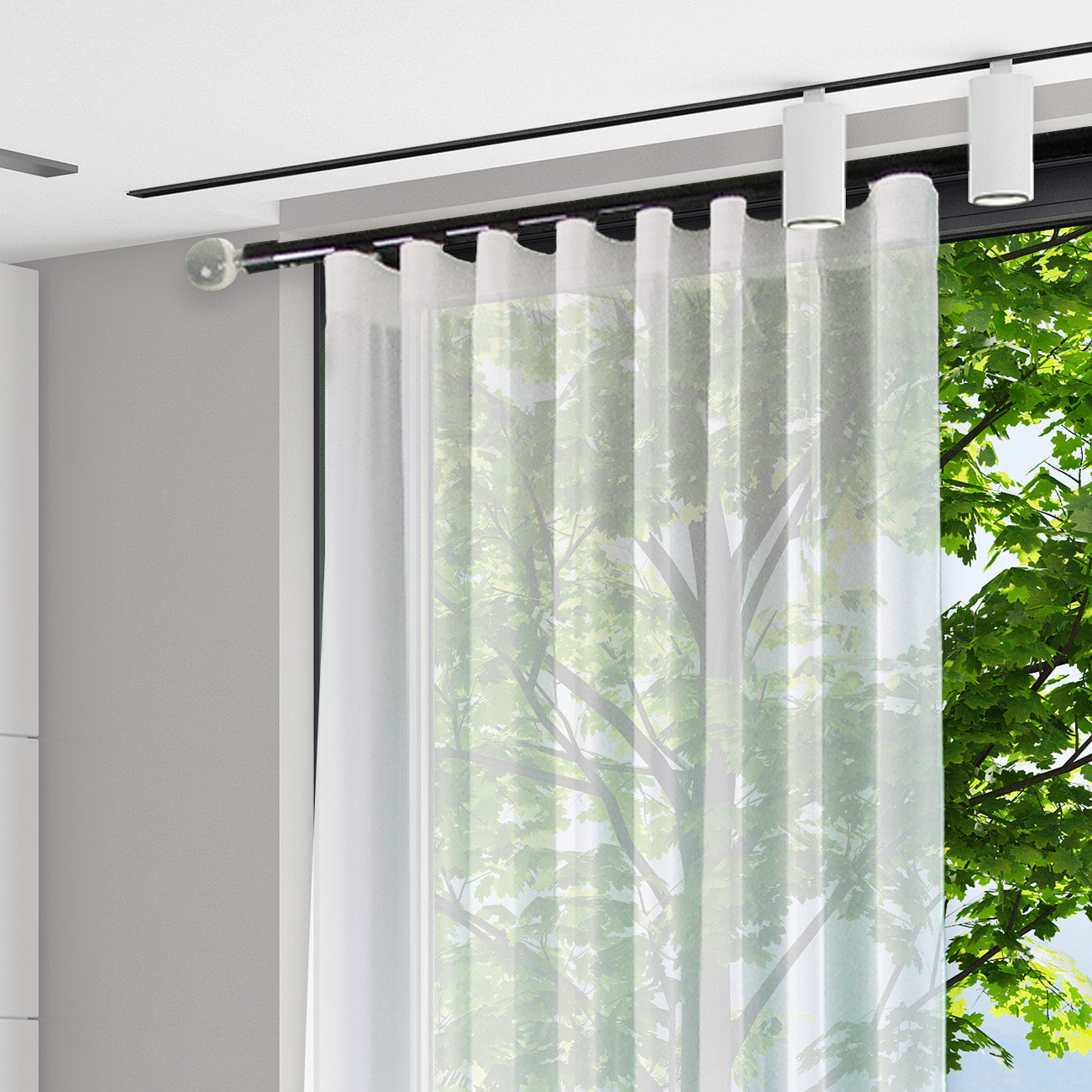 奧斯陸 Oslo MT35 都會奢華系列電動窗簾軌道 雙層 黑色