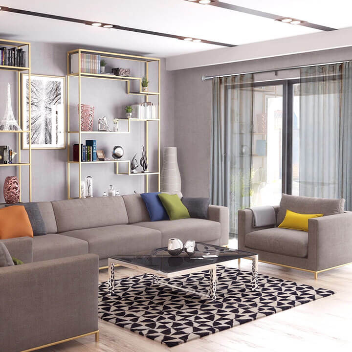 奧斯陸 Oslo HD35 都會奢華系列手動窗簾軌道 雙層 鋁本色