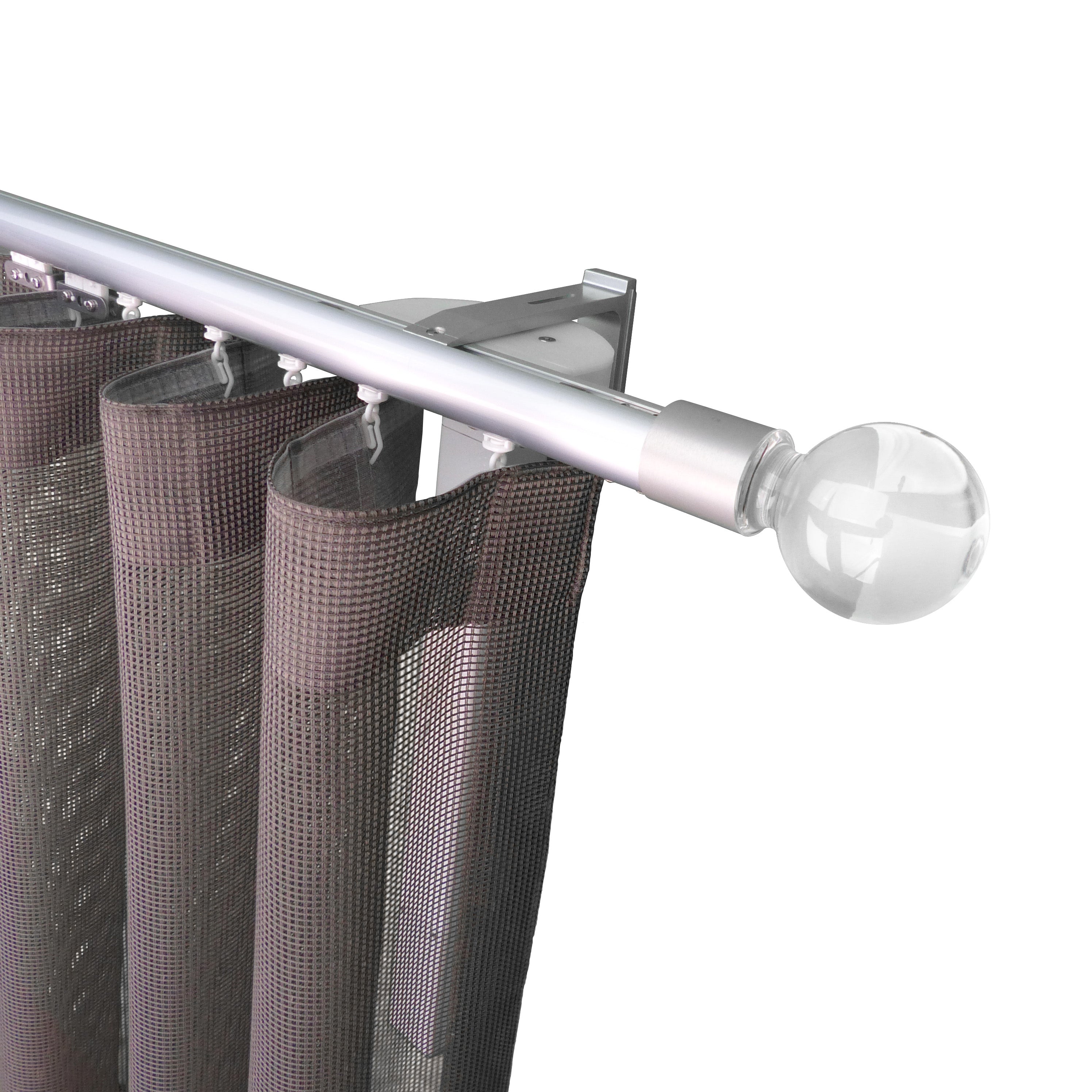 奧斯陸 Oslo MT35 都會奢華系列電動窗簾軌道窗紗組 單層 鋁本色