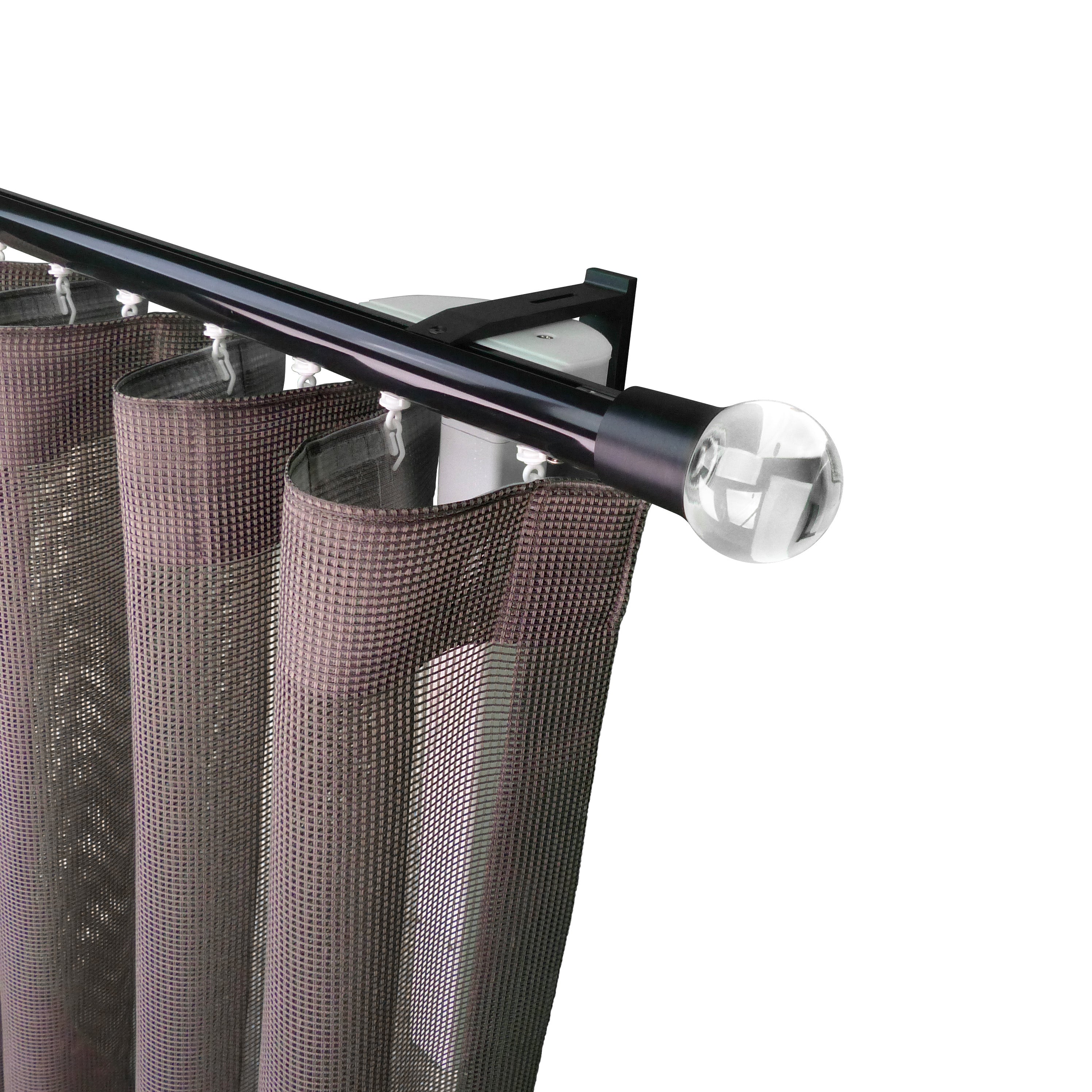 奧斯陸 Oslo MT35 都會奢華系列電動窗簾軌道窗紗組 單層 黑色