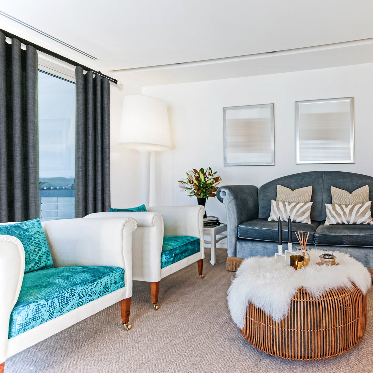 奧斯陸 Oslo HD35 都會奢華系列手動窗簾軌道 單層 黑色