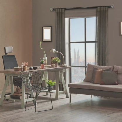 寇沃拉 Kouvola MT35 中期世紀現代系列電動窗簾軌道窗紗組 單層 黑色