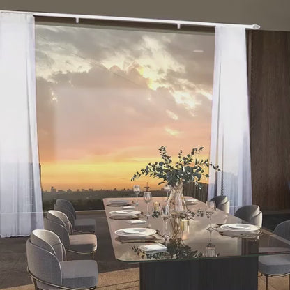 奧斯陸 Oslo MT35 都會奢華系列電動窗簾軌道 雙層 白色